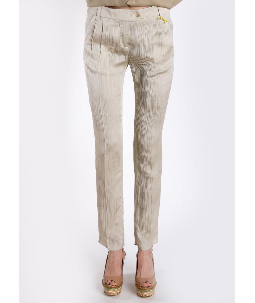 ETRO Бежевые вискозные прямые брюки, фото 3