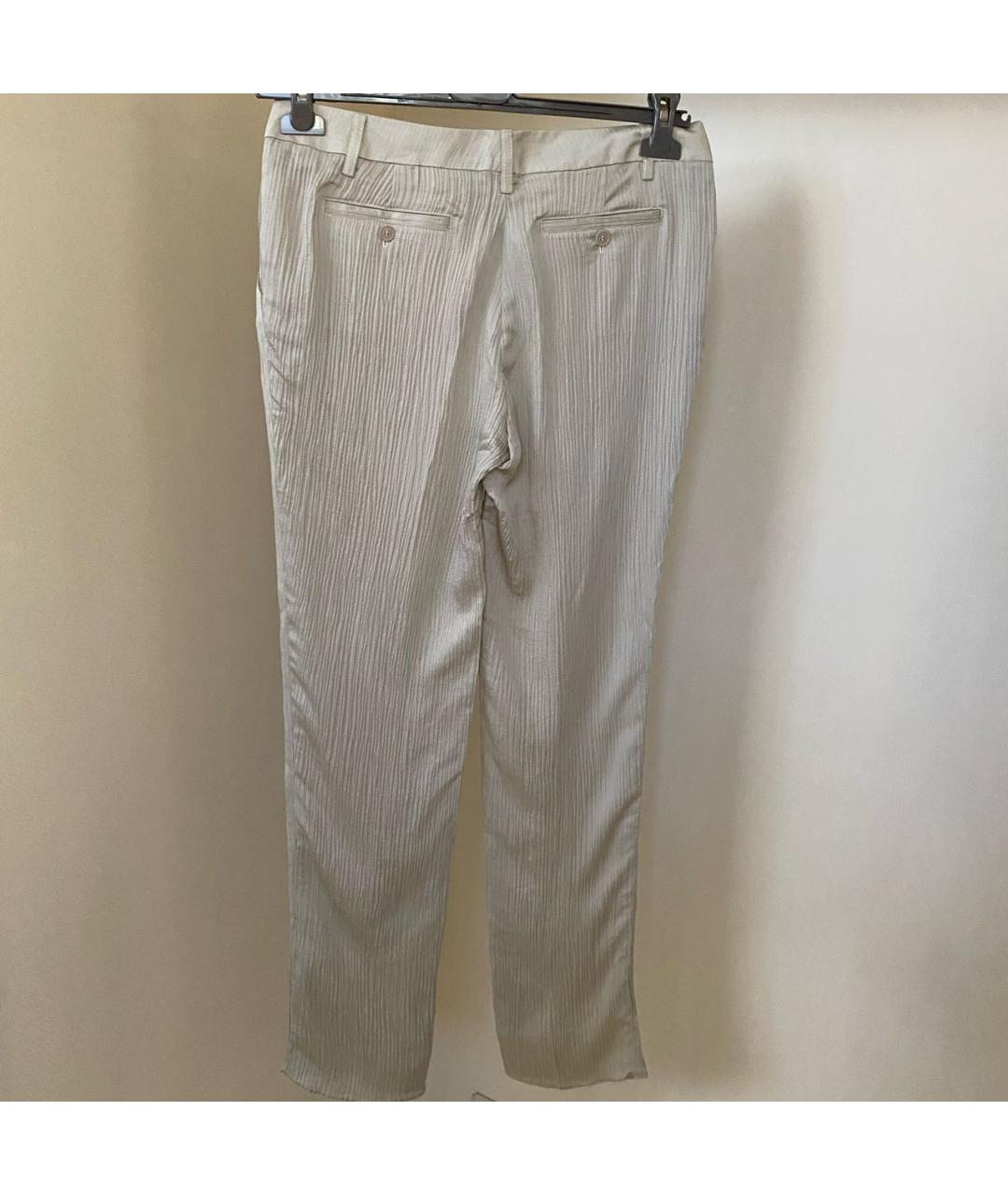 ETRO Бежевые вискозные прямые брюки, фото 7