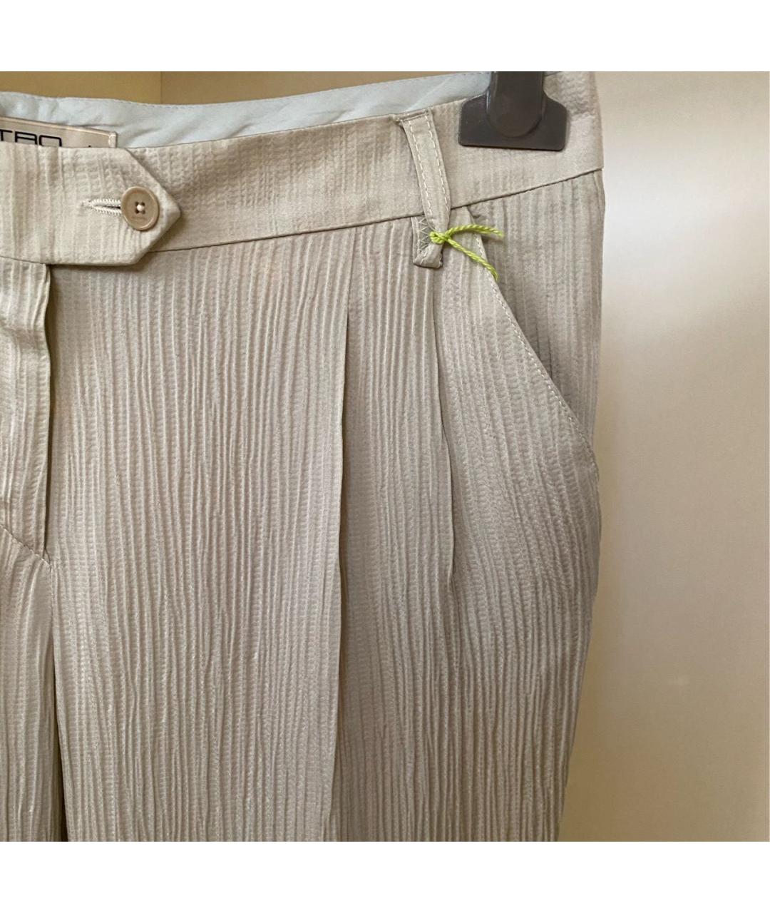 ETRO Бежевые вискозные прямые брюки, фото 6