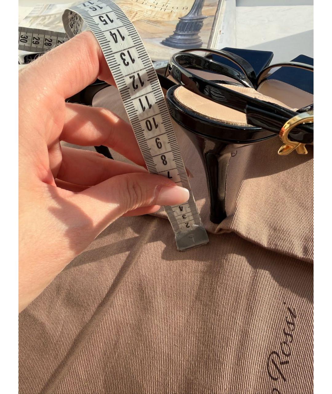 GIANVITO ROSSI Черные босоножки из лакированной кожи, фото 6