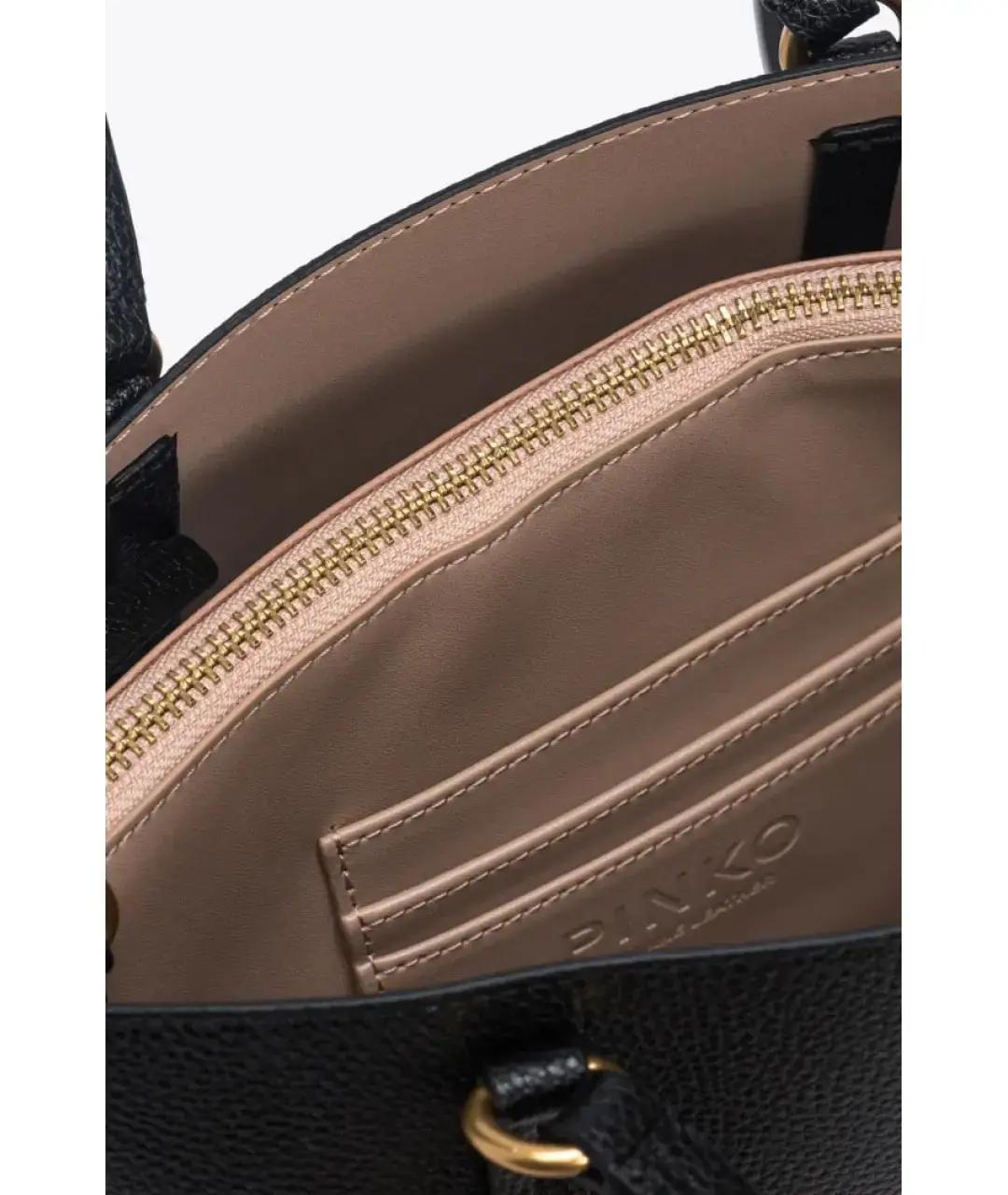 PINKO Черная кожаная сумка через плечо, фото 4