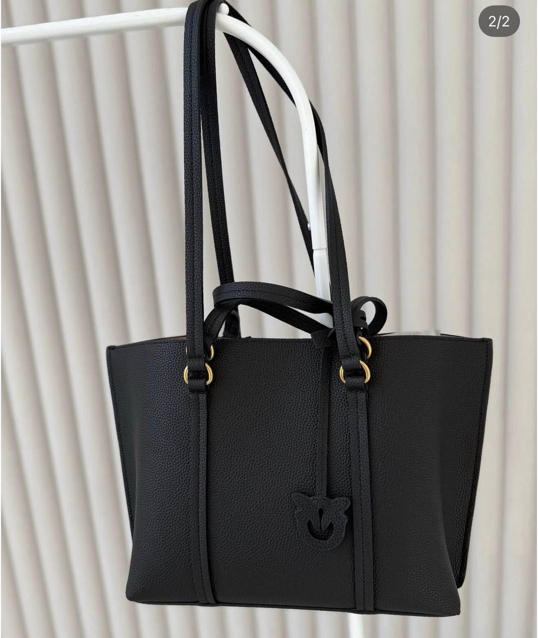 PINKO Черная кожаная сумка через плечо, фото 6