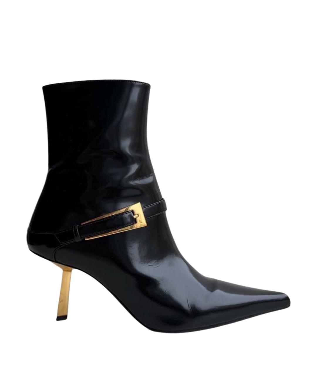 SAINT LAURENT Черные ботильоны из лакированной кожи, фото 1