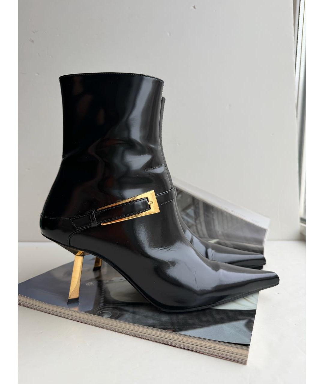 SAINT LAURENT Черные ботильоны из лакированной кожи, фото 5