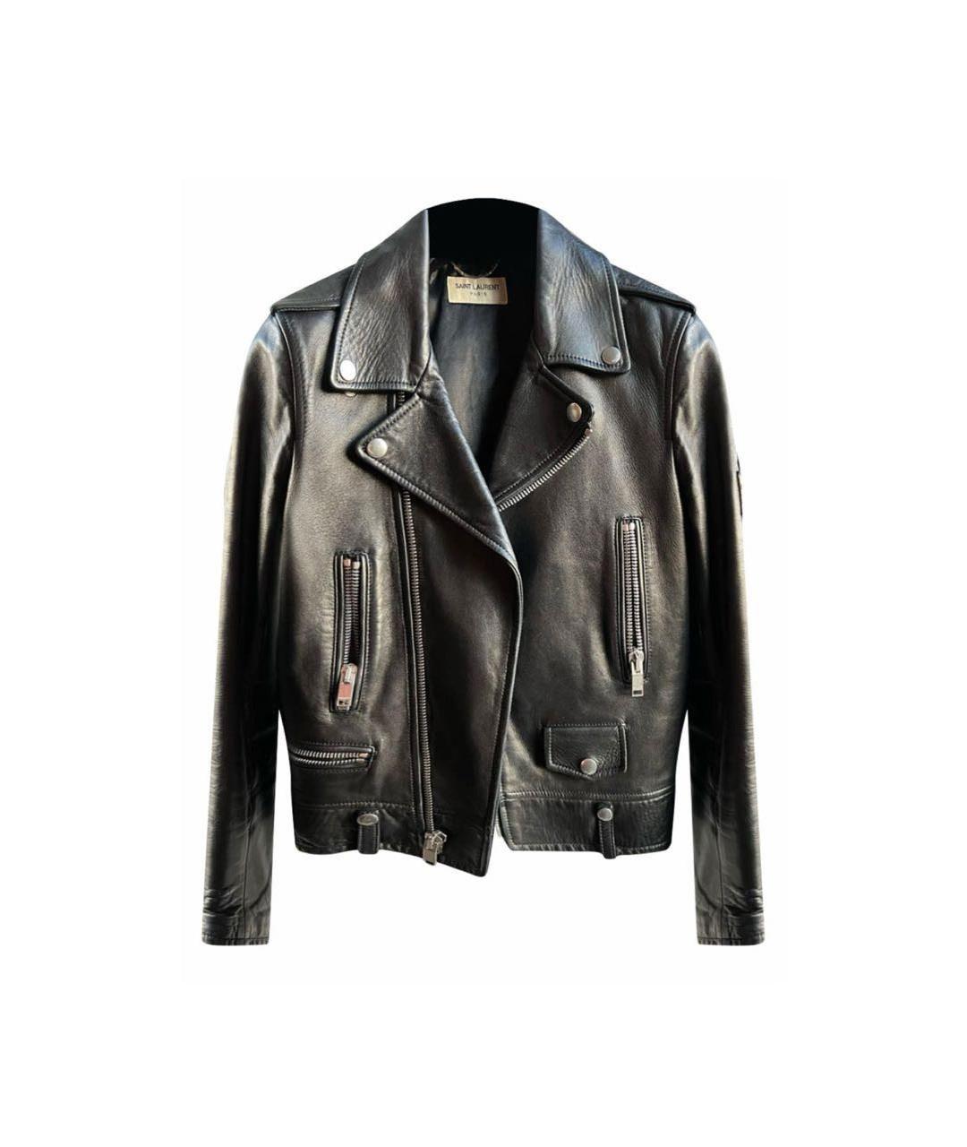 SAINT LAURENT Черная кожаная куртка, фото 1