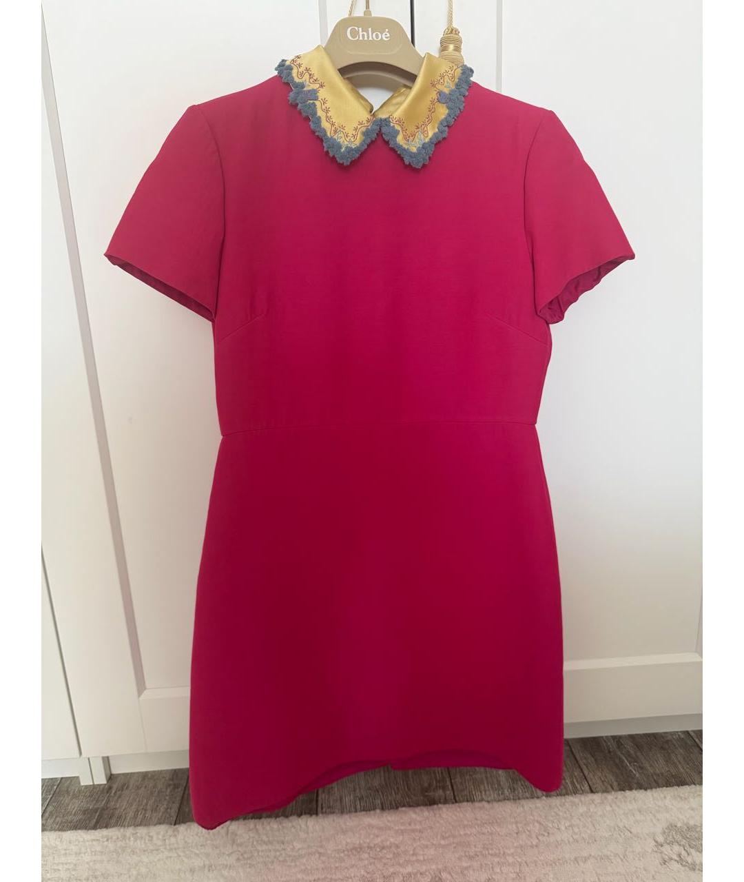 VALENTINO Фуксия шелковое платье, фото 8