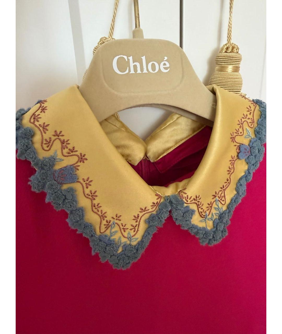 VALENTINO Фуксия шелковое платье, фото 4