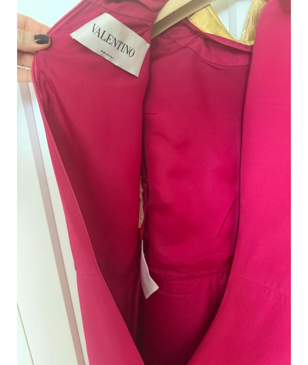 VALENTINO Фуксия шелковое платье, фото 3