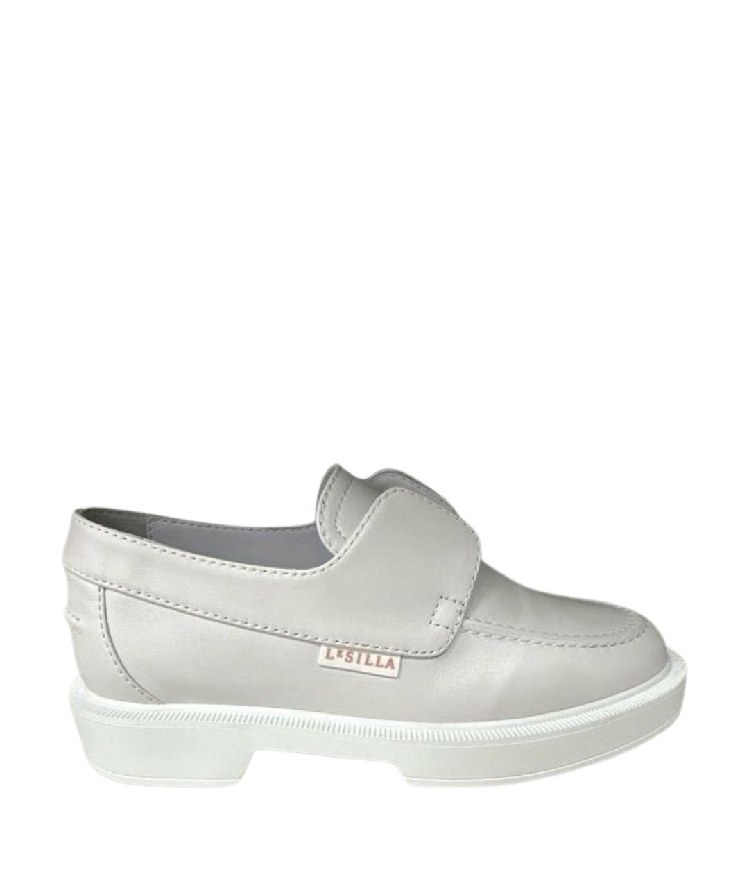 LE SILLA Белые кожаные лоферы, фото 1