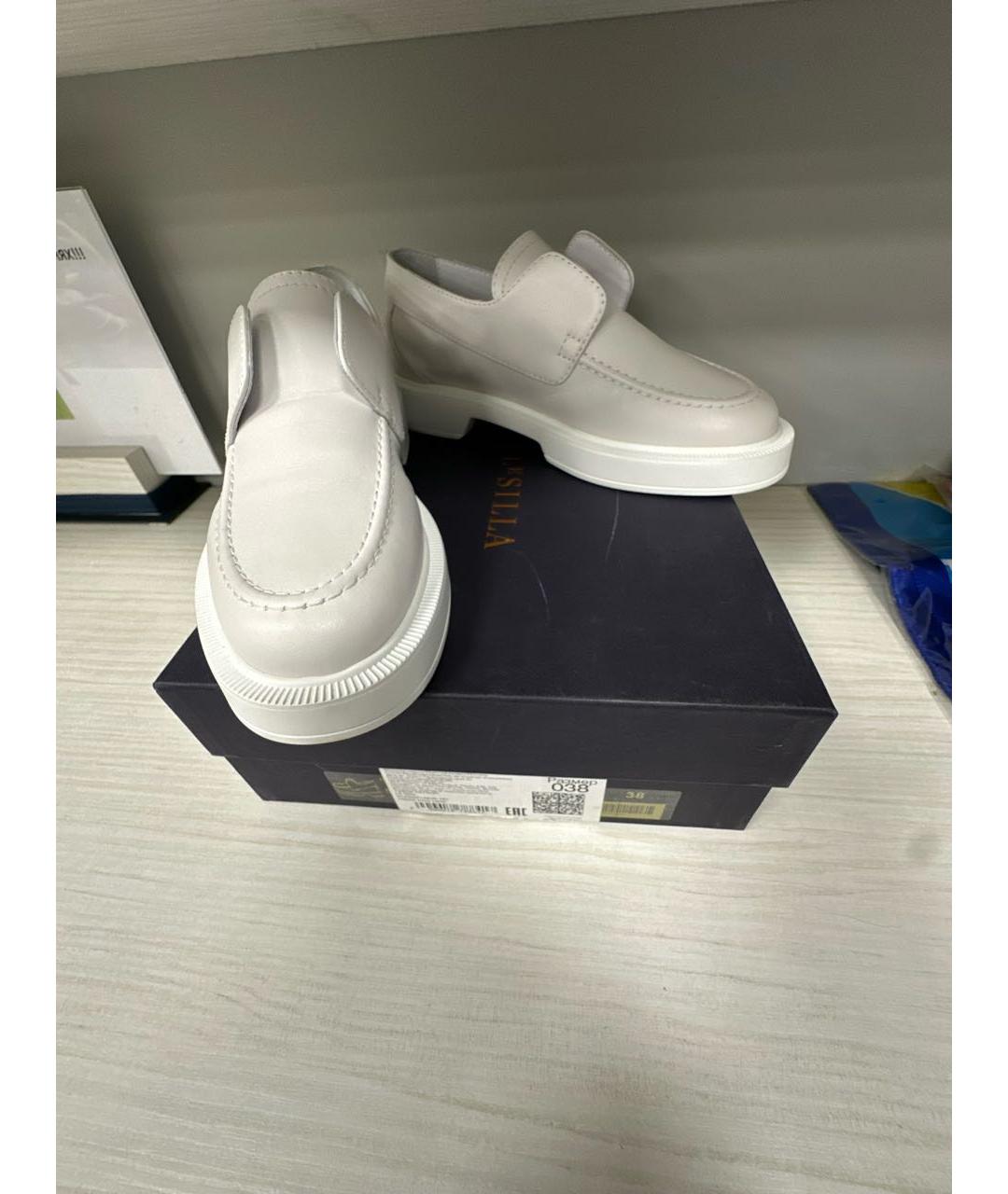 LE SILLA Белые кожаные лоферы, фото 5