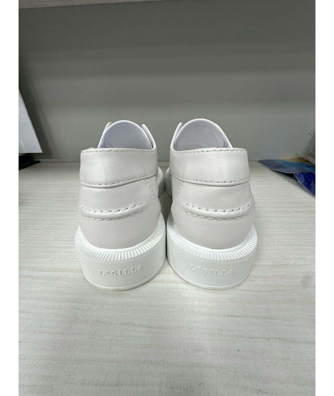 LE SILLA Белые кожаные лоферы, фото 4