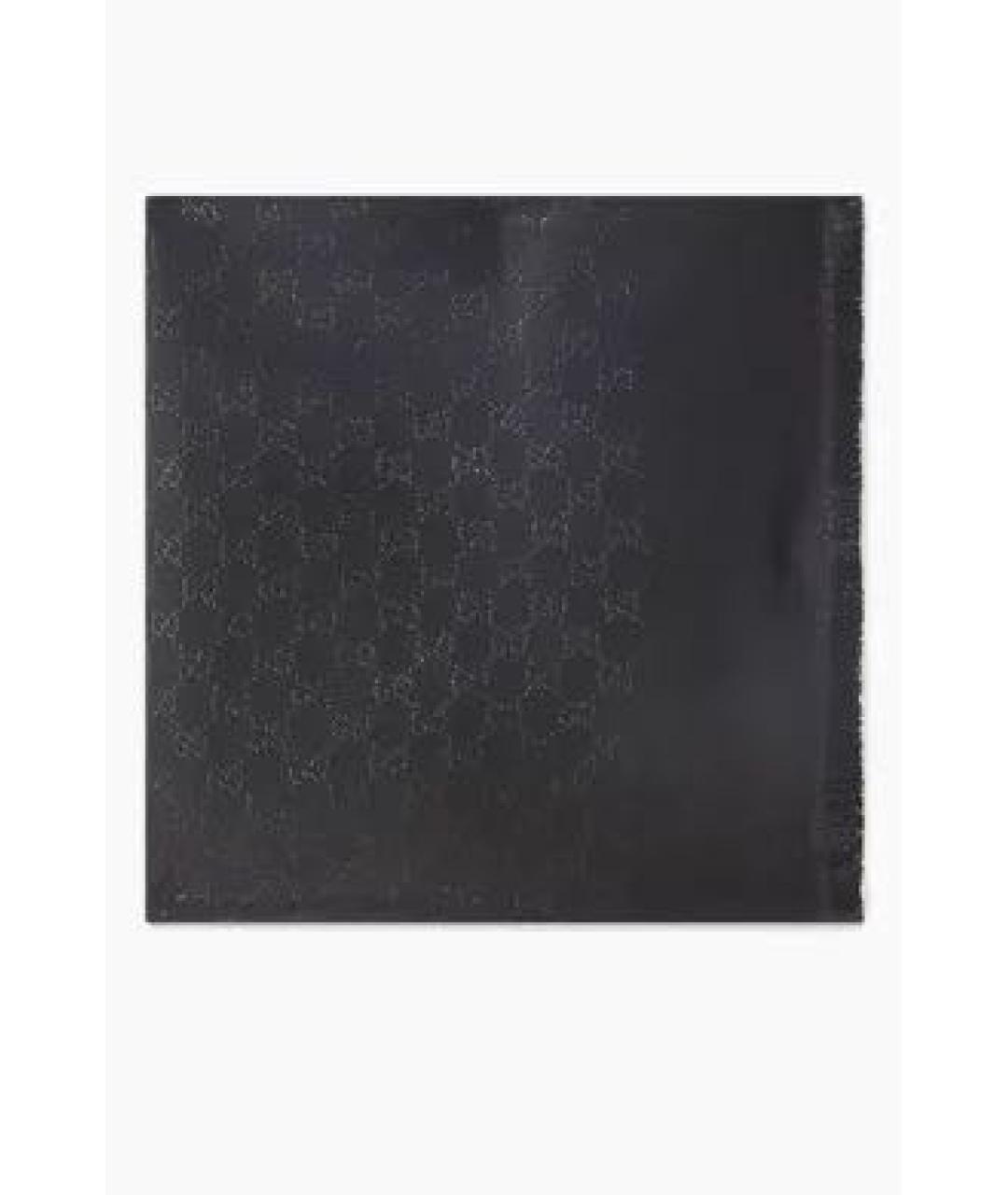 GUCCI Черный шерстяной платок, фото 5