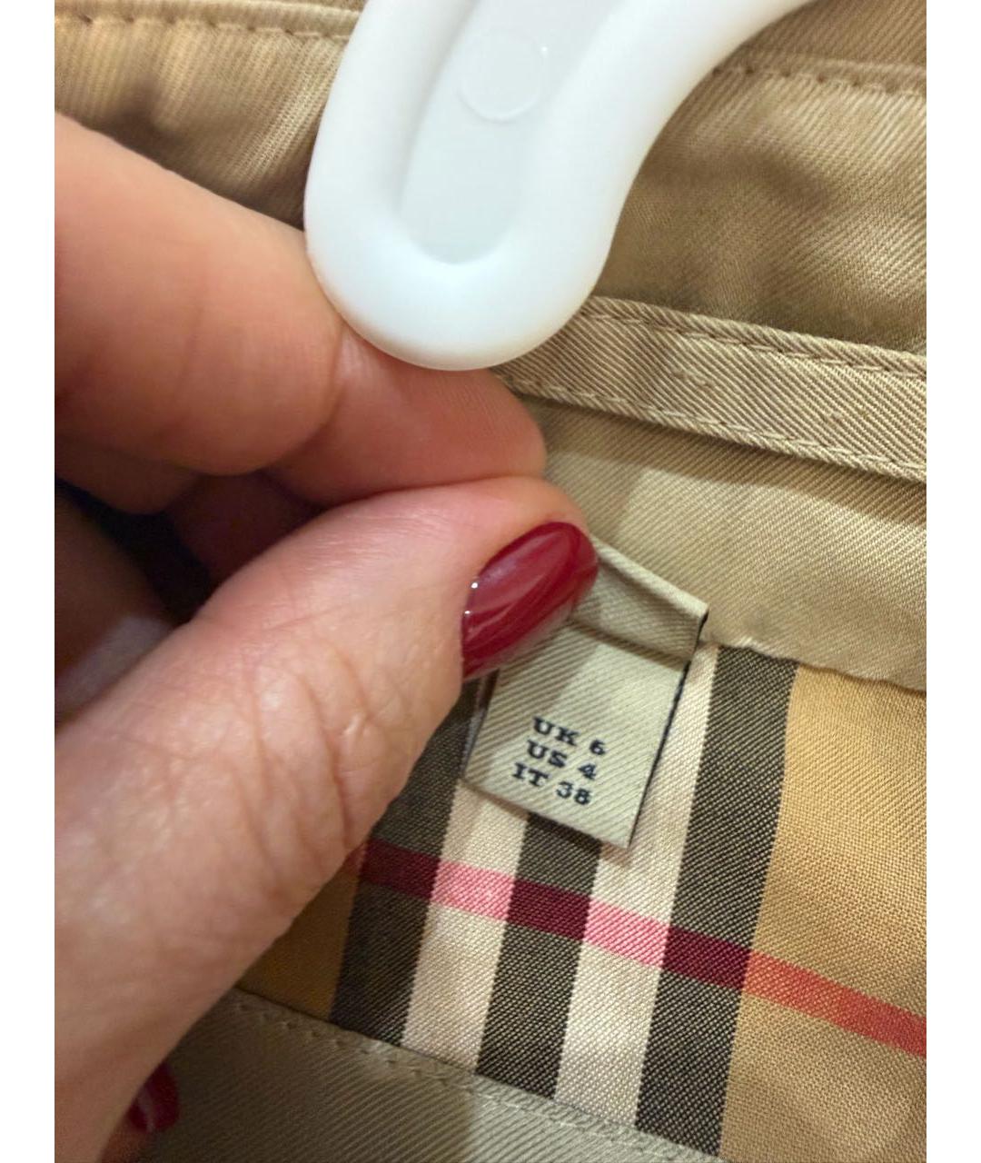 BURBERRY Бежевый хлопковый тренч/плащ, фото 4