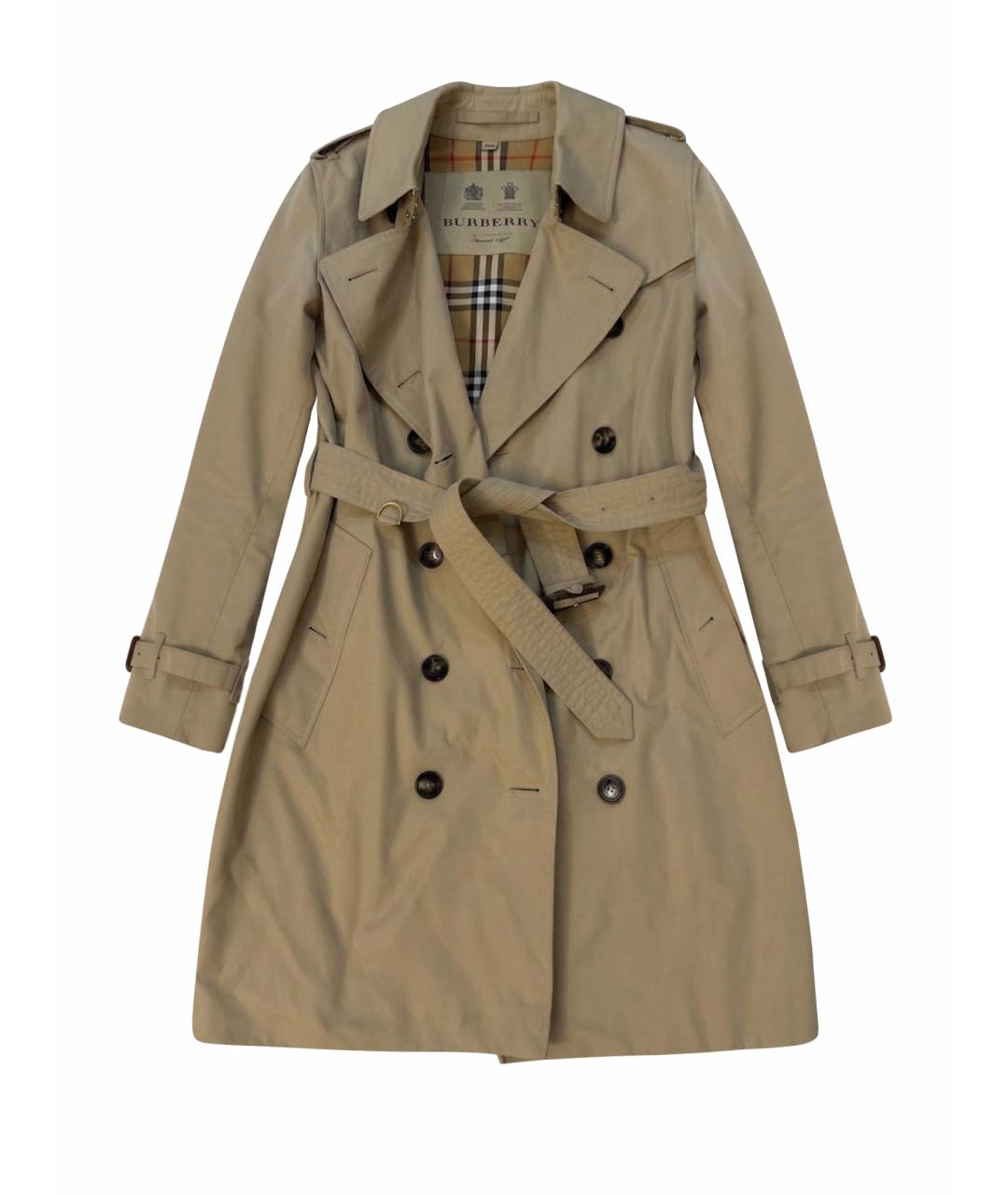 BURBERRY Бежевый хлопковый тренч/плащ, фото 1