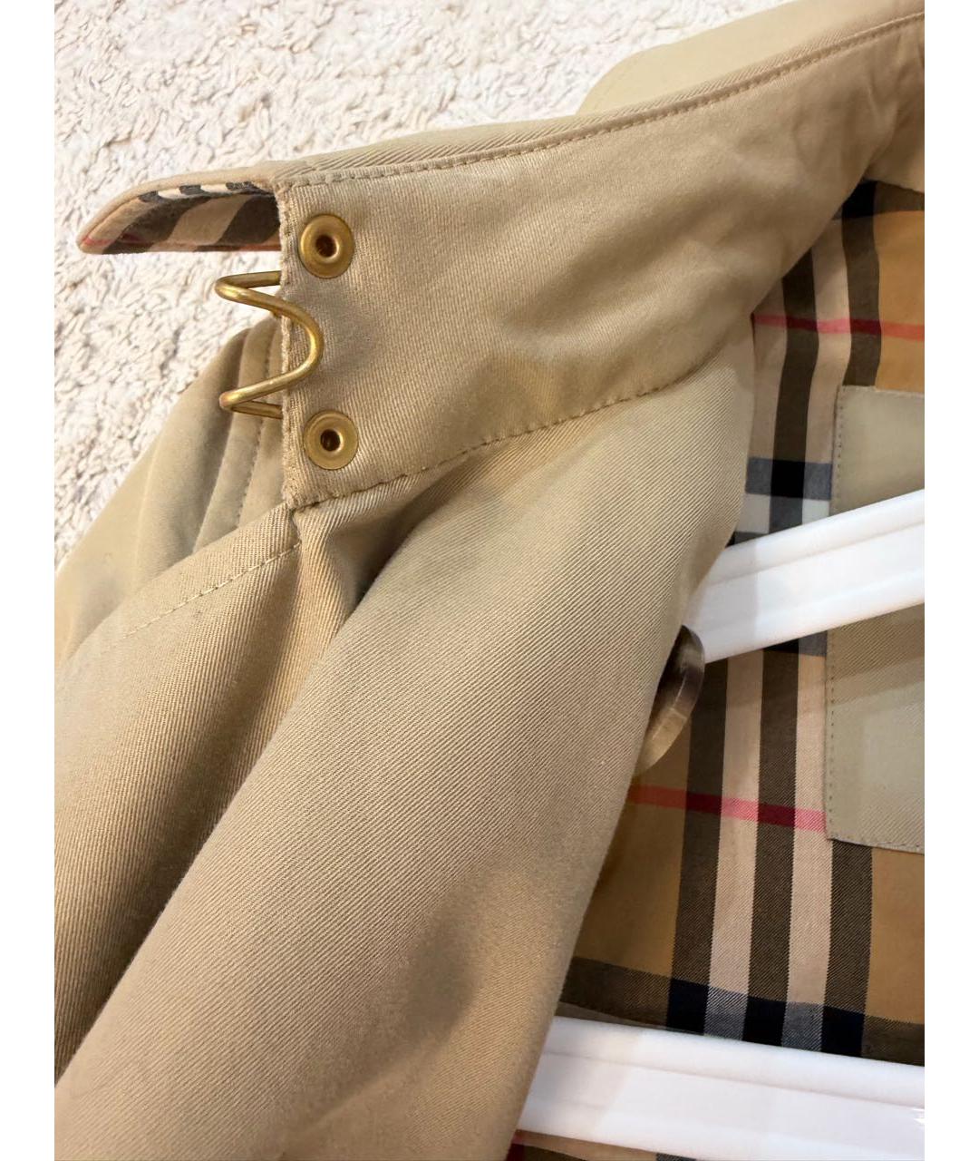 BURBERRY Бежевый хлопковый тренч/плащ, фото 5