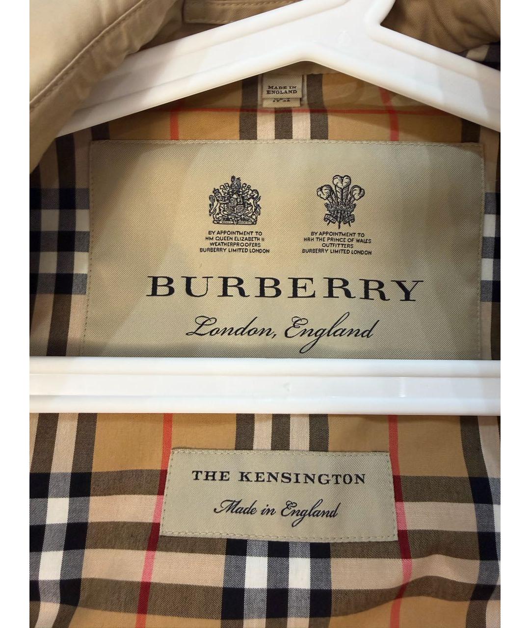 BURBERRY Бежевый хлопковый тренч/плащ, фото 3