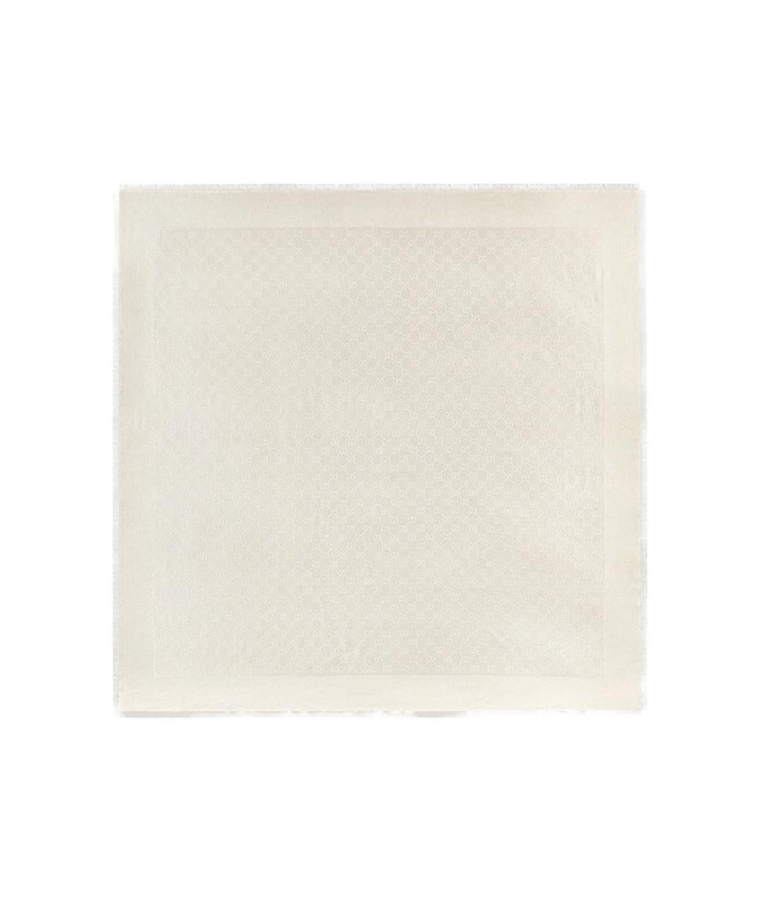 GUCCI Белый шерстяной платок, фото 5