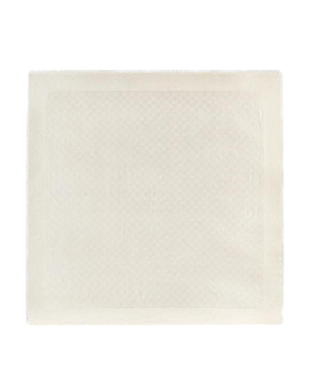 GUCCI Белый шерстяной платок, фото 1