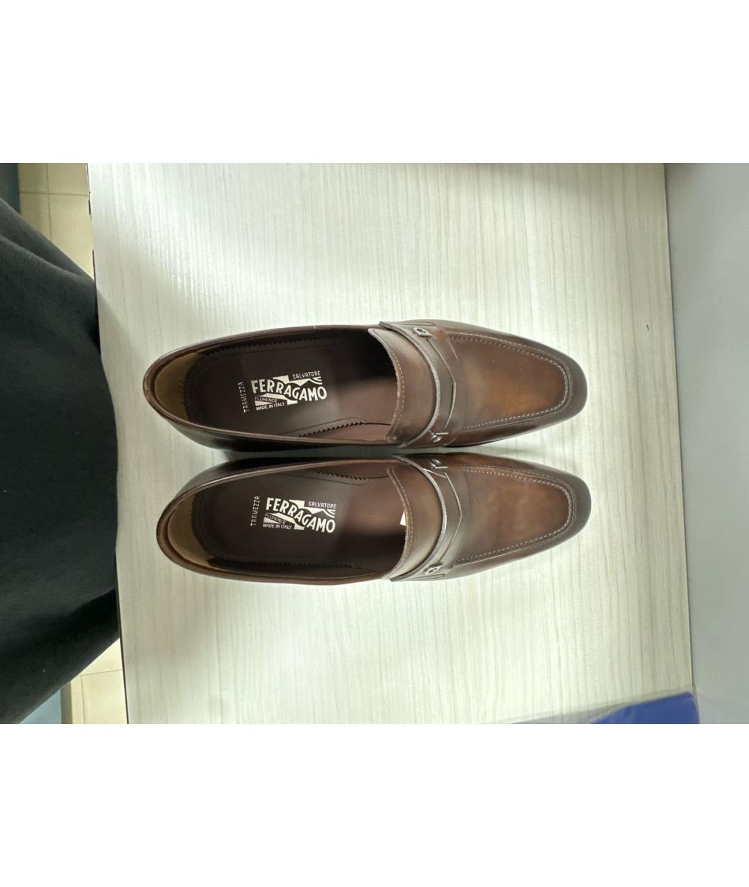 FERRAGAMO Коричневые кожаные туфли, фото 3
