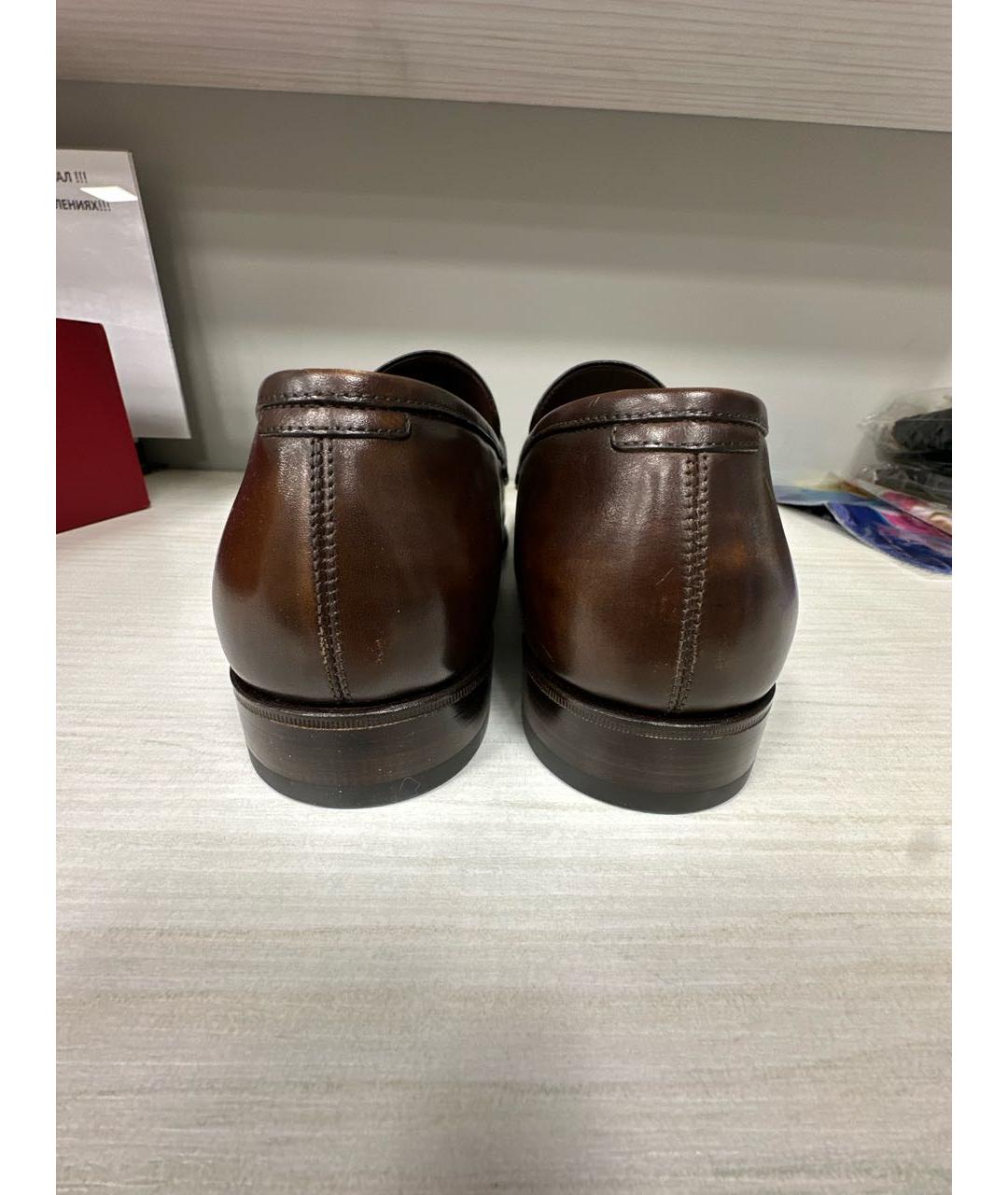 FERRAGAMO Коричневые кожаные туфли, фото 4