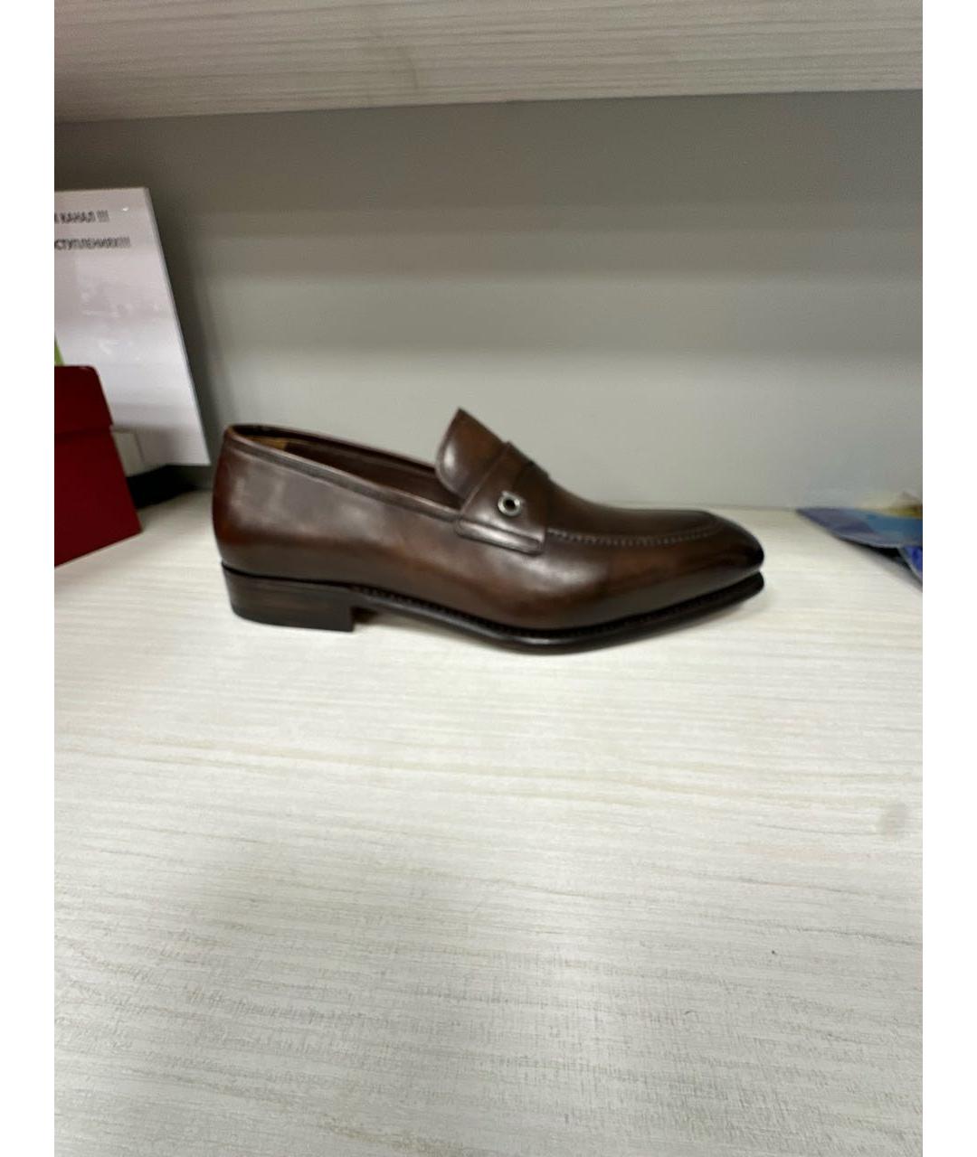 FERRAGAMO Коричневые кожаные туфли, фото 7