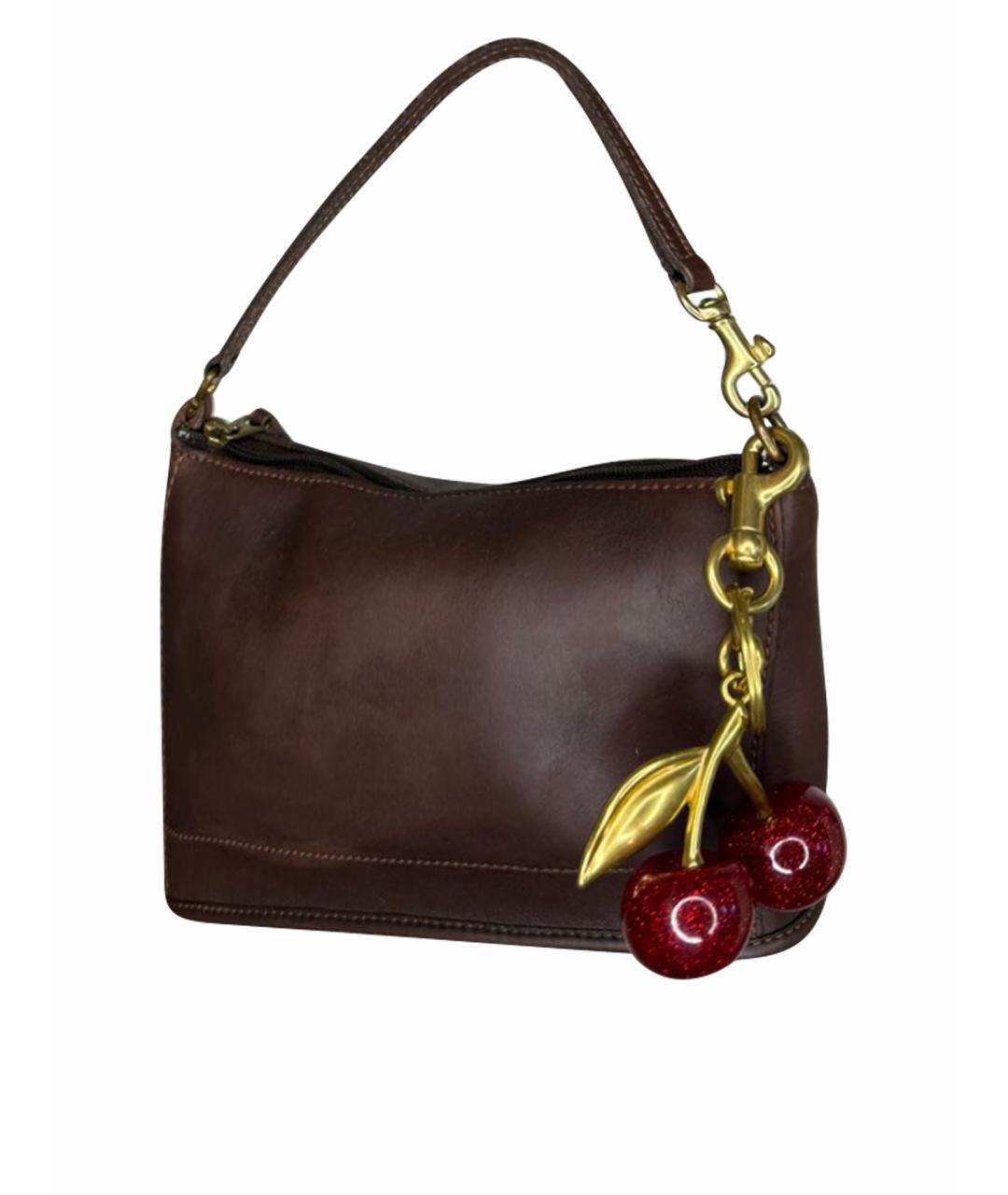 COACH Коричневая сумка с короткими ручками из искусственной кожи, фото 1