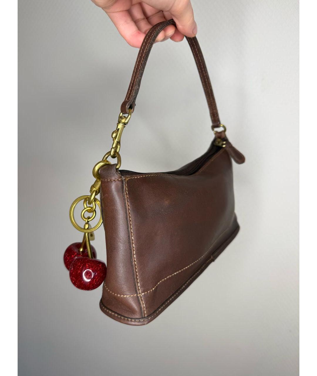 COACH Коричневая сумка с короткими ручками из искусственной кожи, фото 6