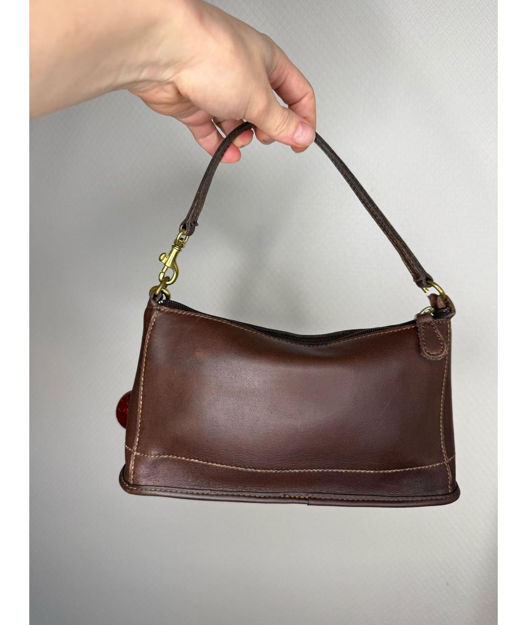 COACH Коричневая сумка с короткими ручками из искусственной кожи, фото 8