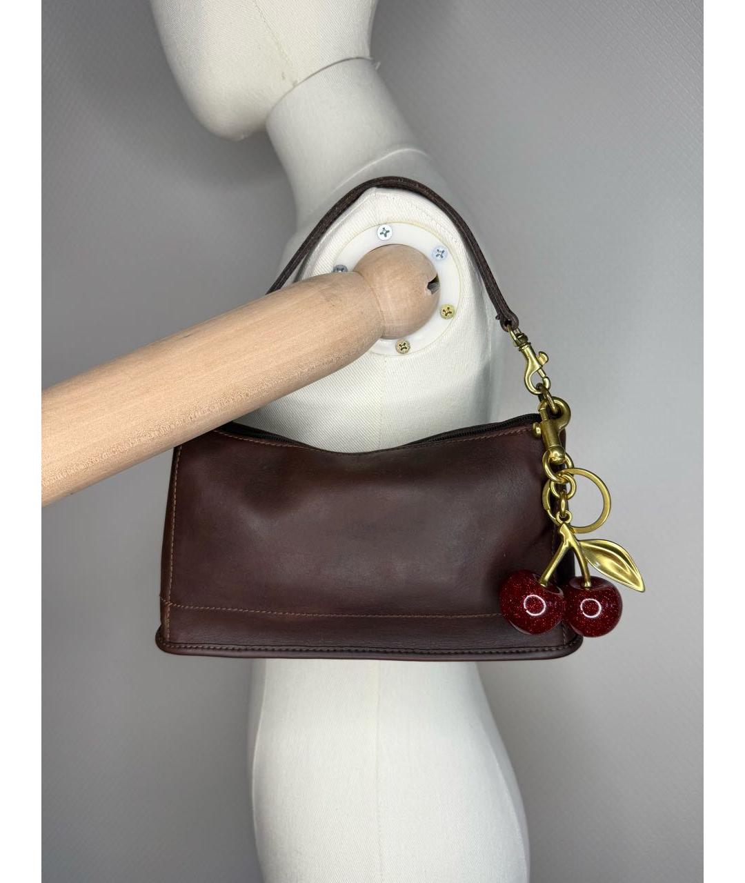 COACH Коричневая сумка с короткими ручками из искусственной кожи, фото 2