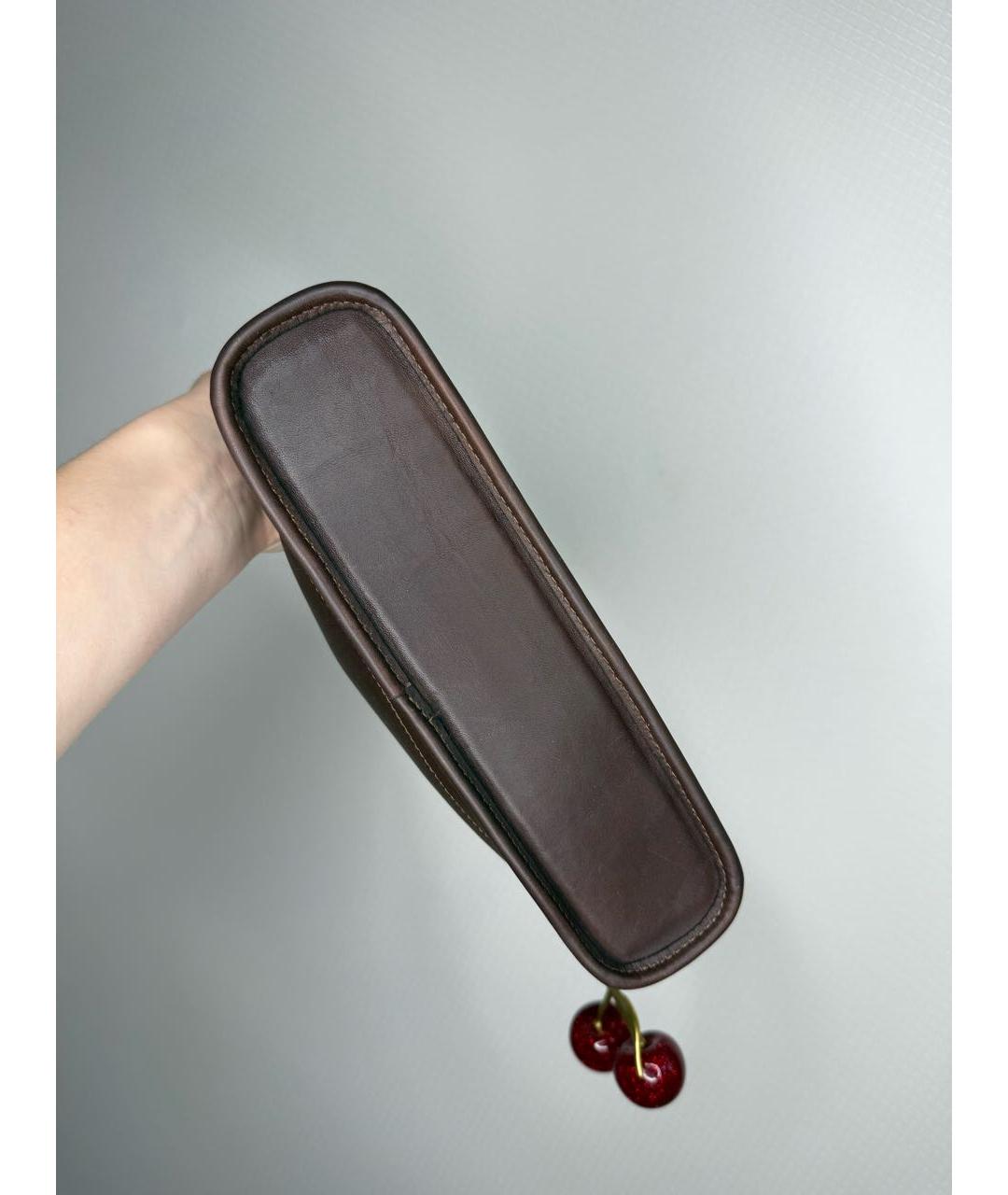 COACH Коричневая сумка с короткими ручками из искусственной кожи, фото 7