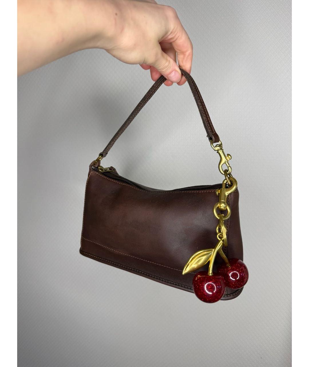 COACH Коричневая сумка с короткими ручками из искусственной кожи, фото 9
