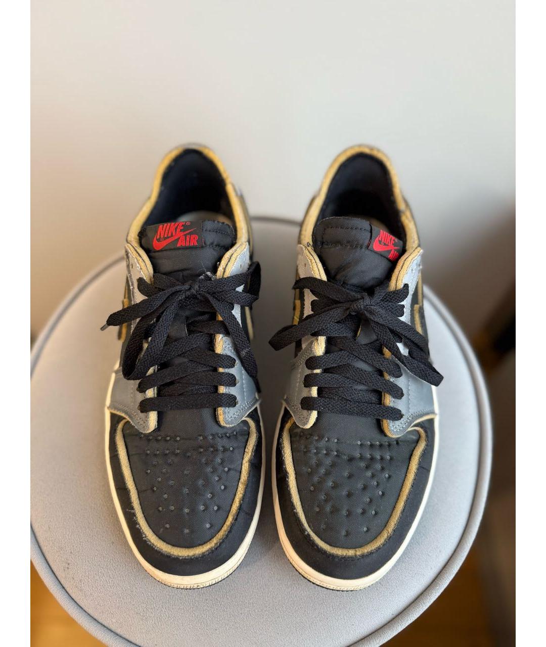 JORDAN Черные текстильные низкие кроссовки / кеды, фото 2