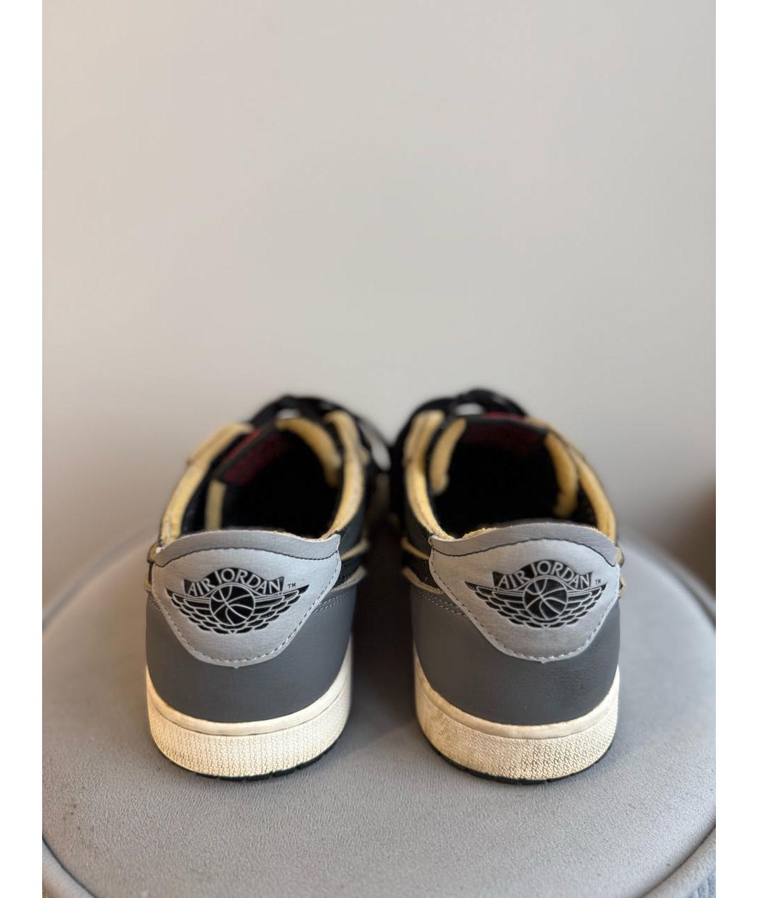 JORDAN Черные текстильные низкие кроссовки / кеды, фото 4