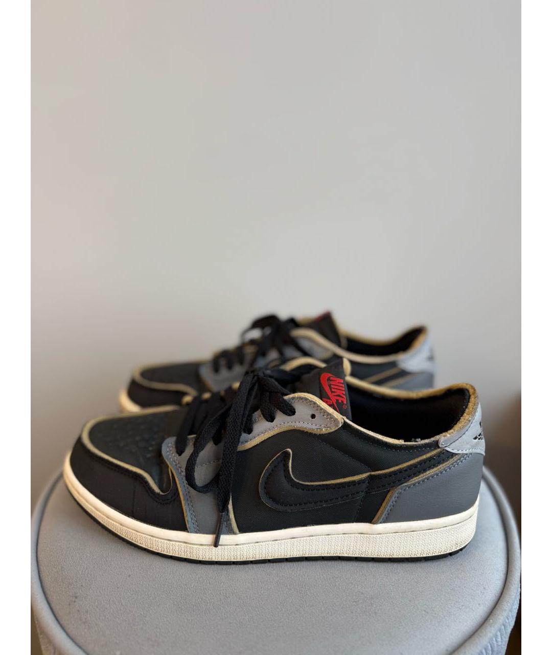 JORDAN Черные текстильные низкие кроссовки / кеды, фото 3