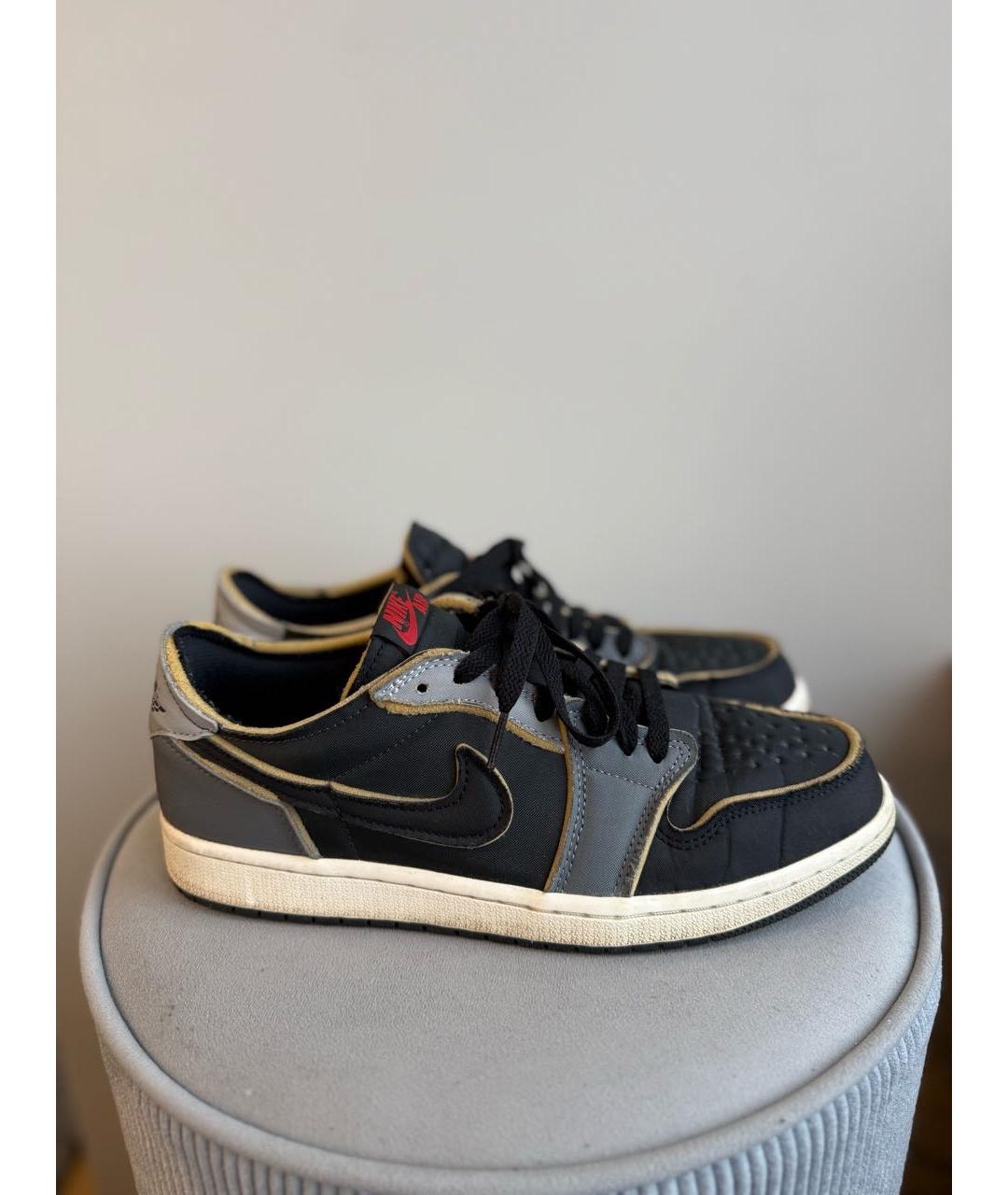 JORDAN Черные текстильные низкие кроссовки / кеды, фото 9