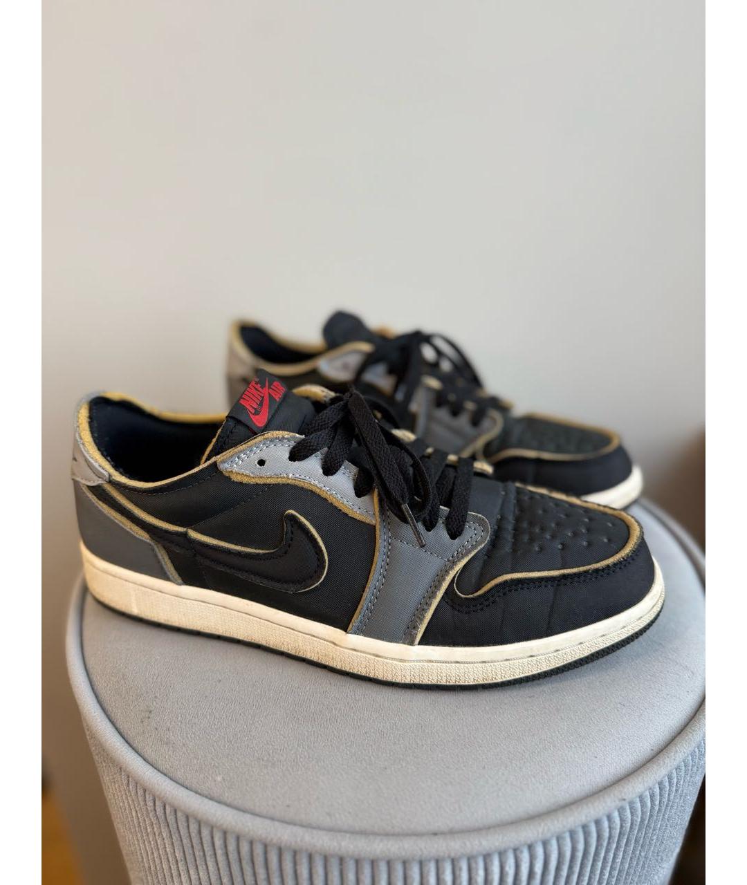 JORDAN Черные текстильные низкие кроссовки / кеды, фото 8