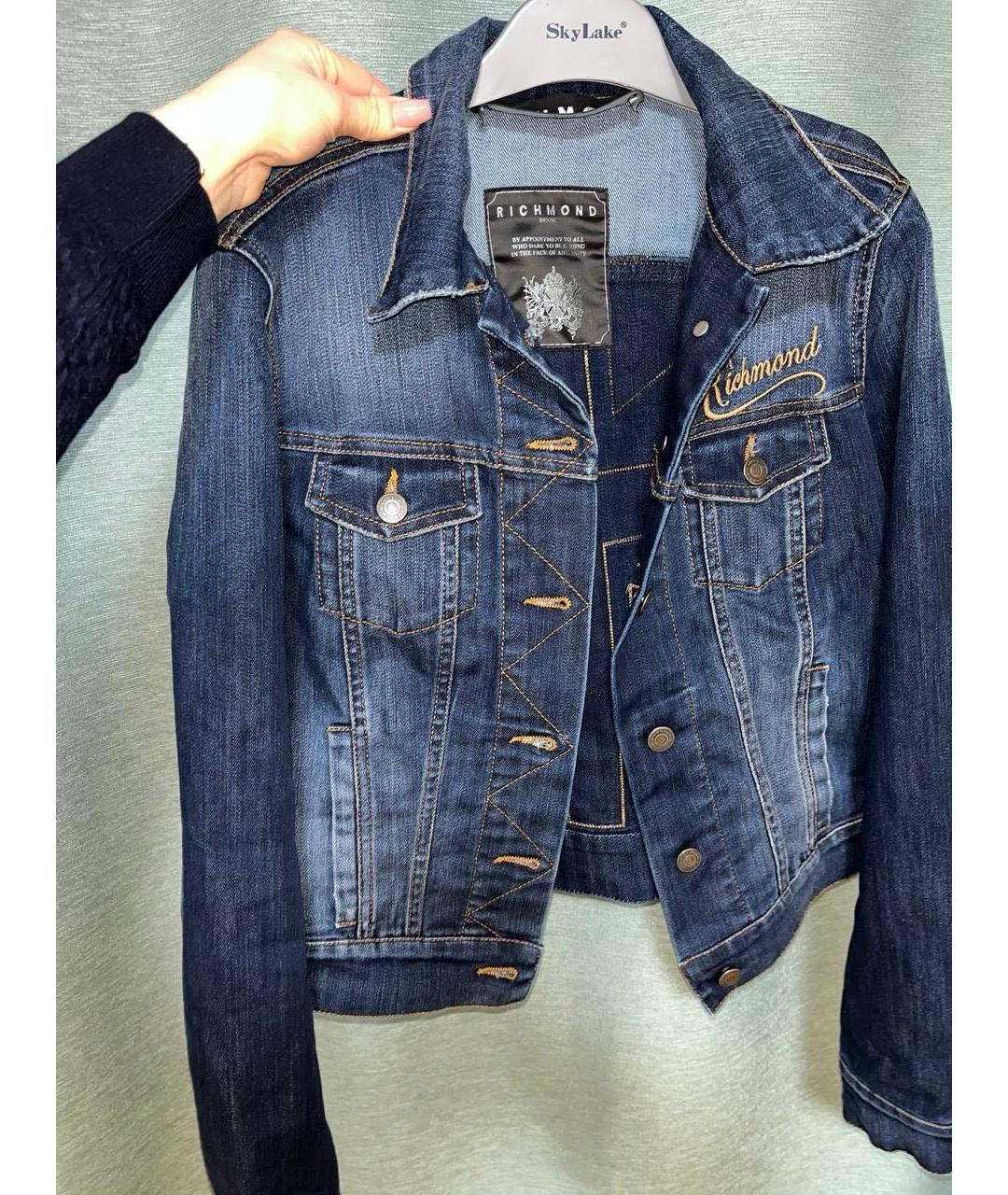 JOHN RICHMOND Синяя деним куртка, фото 5
