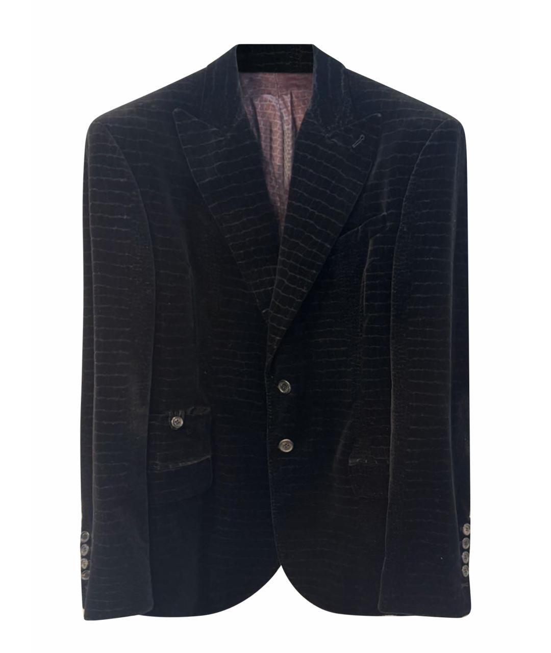ROBERTO CAVALLI Темно-синий хлопковый пиджак, фото 1