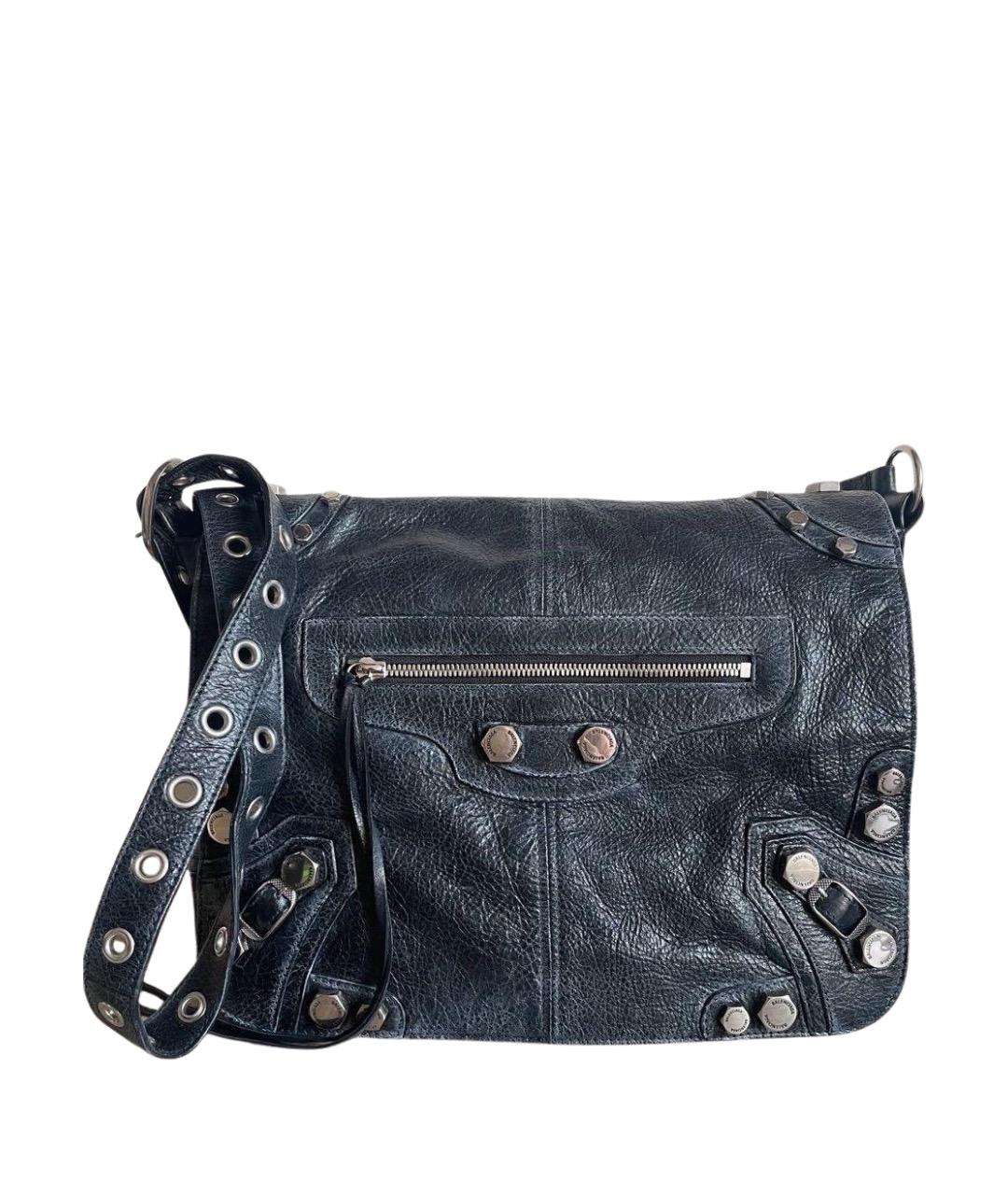 BALENCIAGA Черная кожаная сумка через плечо, фото 1