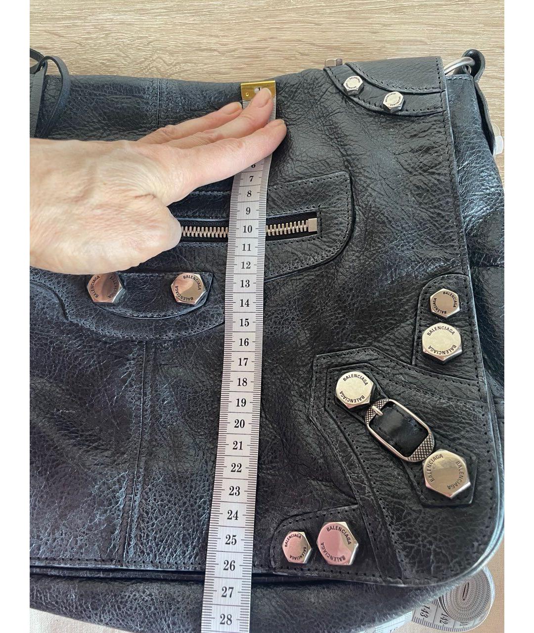 BALENCIAGA Черная кожаная сумка через плечо, фото 5