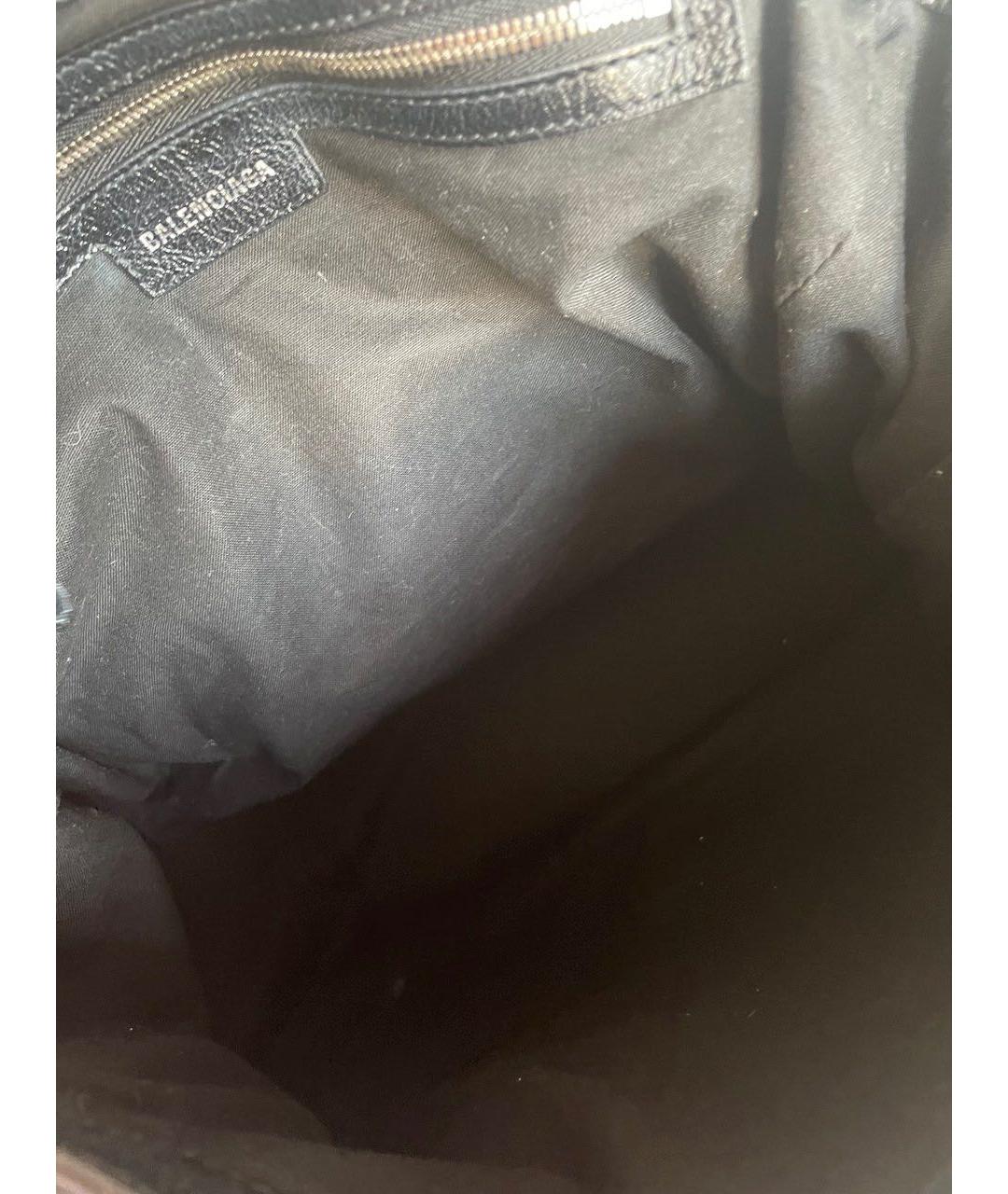 BALENCIAGA Черная кожаная сумка через плечо, фото 6