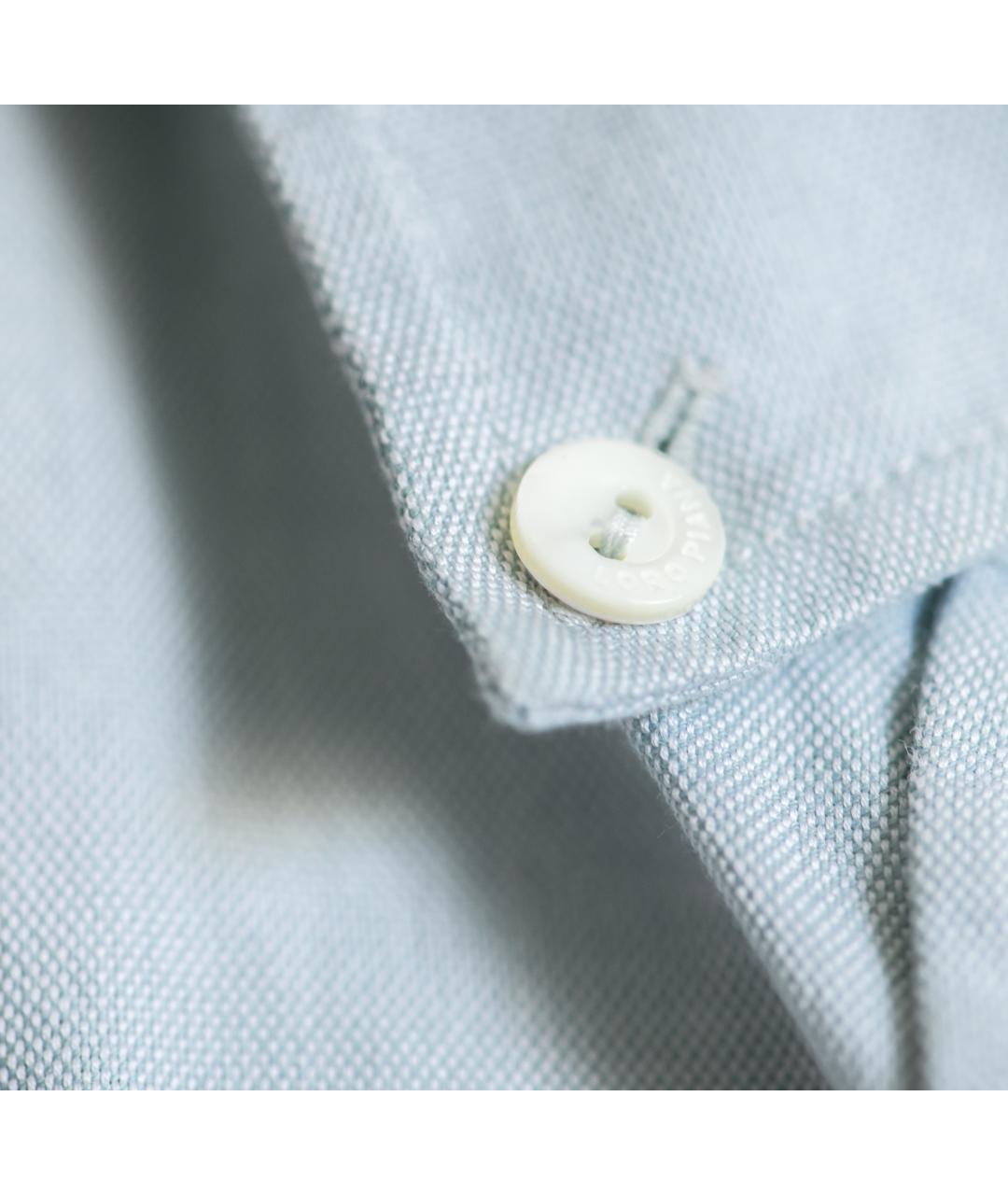 LORO PIANA Голубая хлопковая рубашка, фото 6