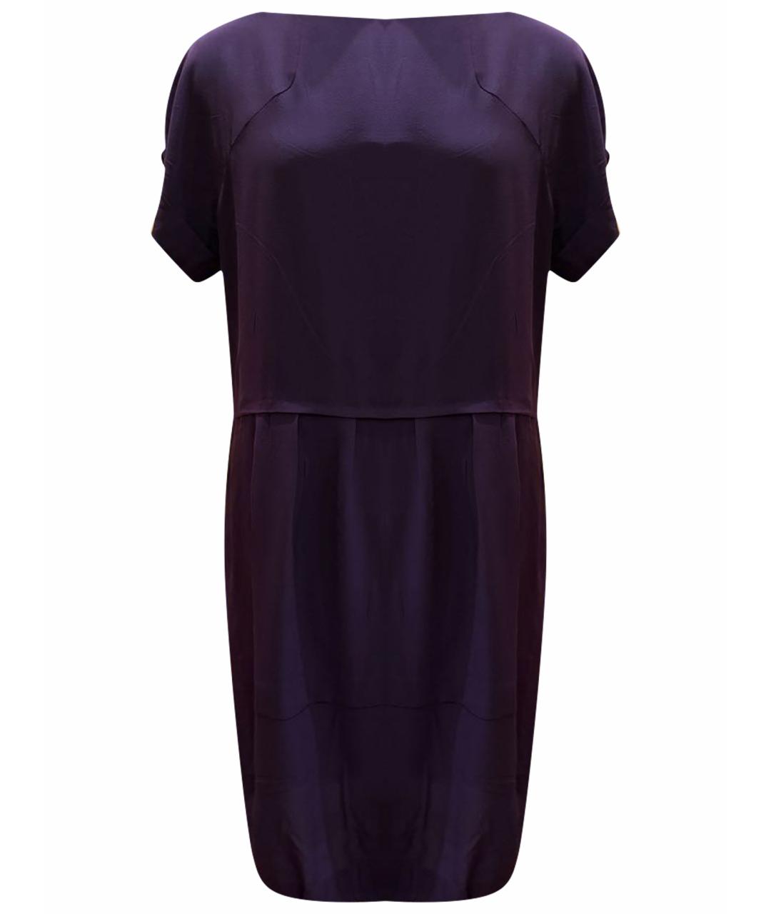 MIU MIU Фиолетовое шелковое повседневное платье, фото 1