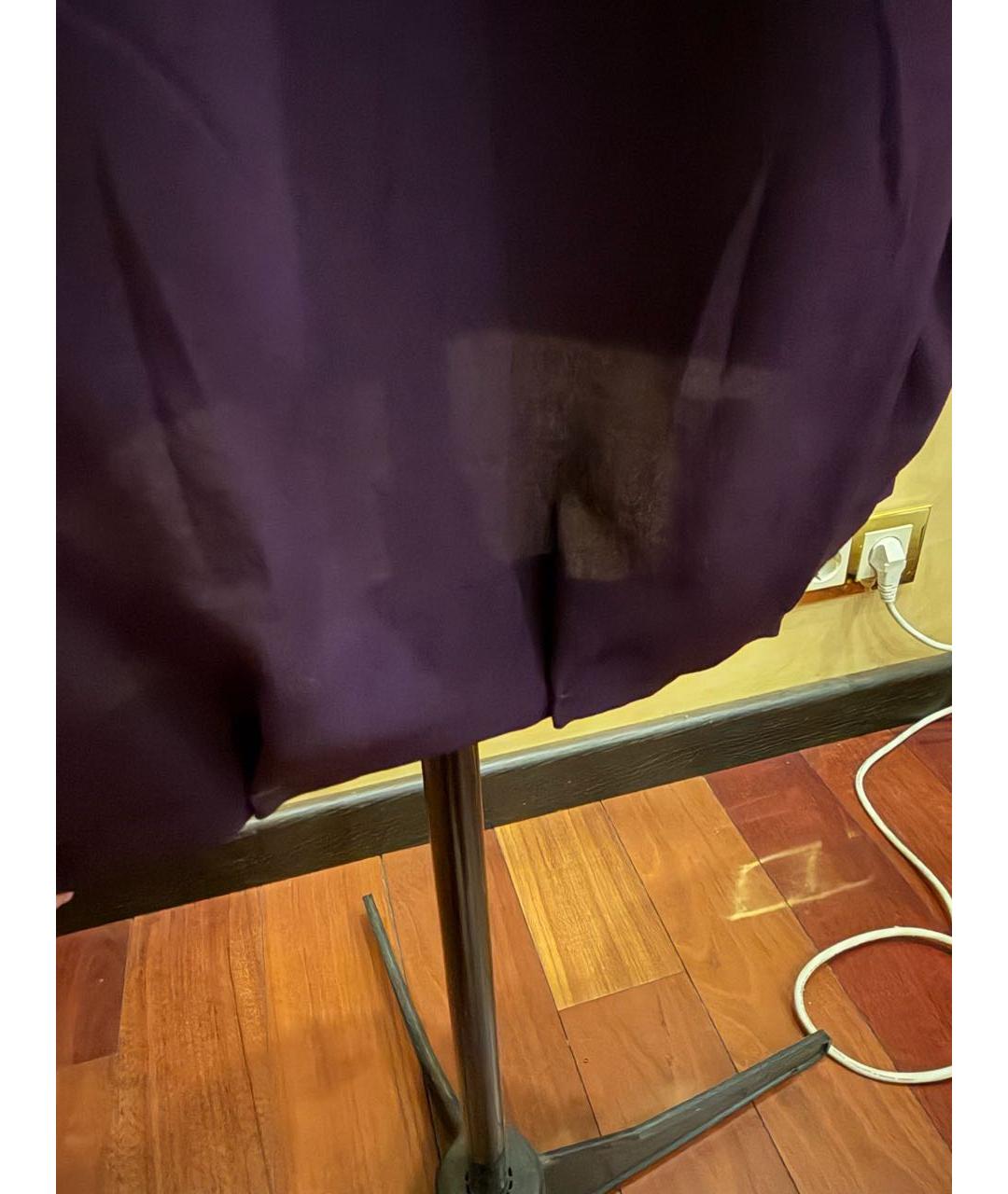 MIU MIU Фиолетовое шелковое повседневное платье, фото 3