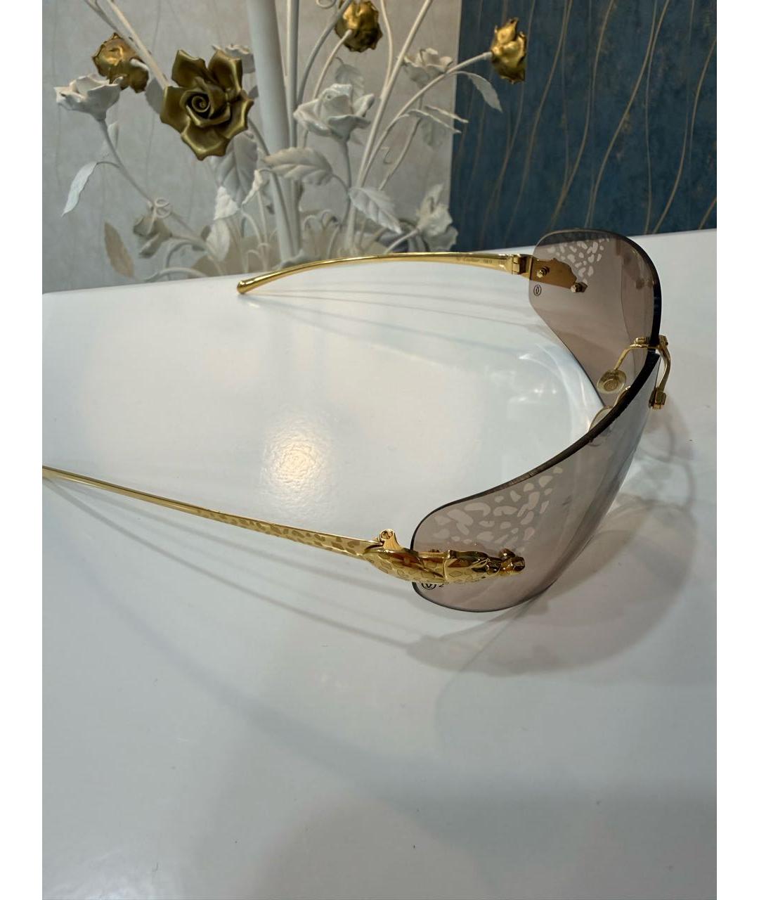 CARTIER Золотые металлические солнцезащитные очки, фото 3