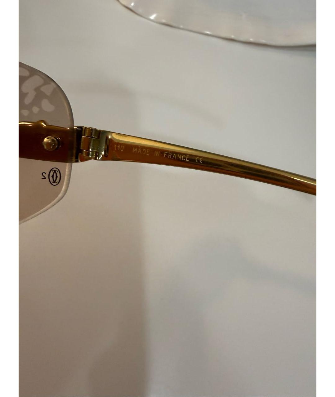 CARTIER Золотые металлические солнцезащитные очки, фото 6