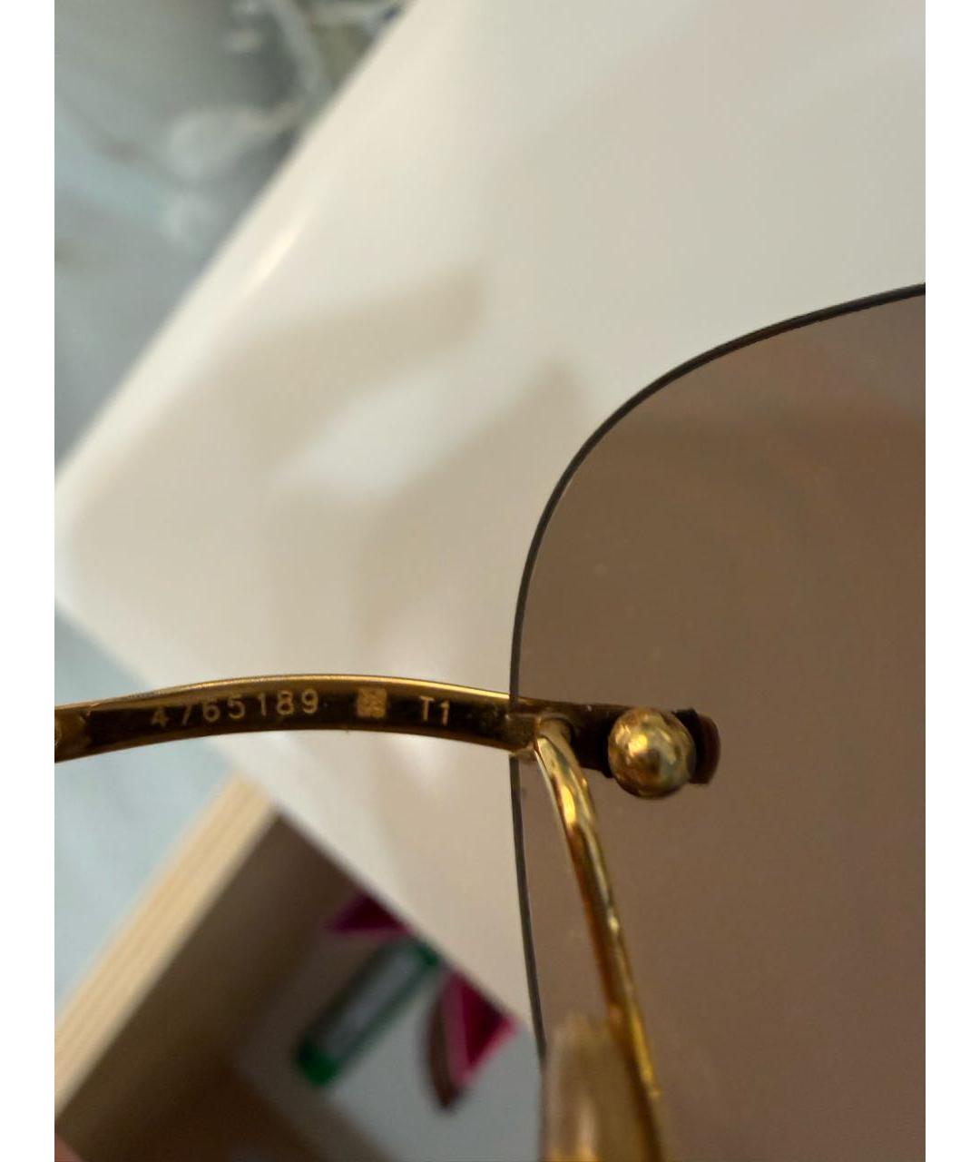 CARTIER Золотые металлические солнцезащитные очки, фото 5