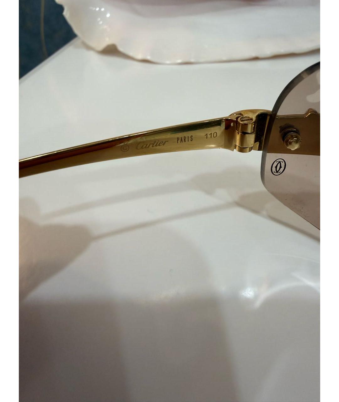CARTIER Золотые металлические солнцезащитные очки, фото 7