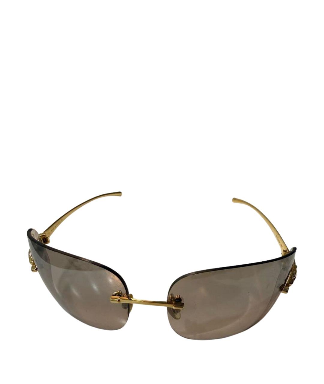 CARTIER Золотые металлические солнцезащитные очки, фото 1