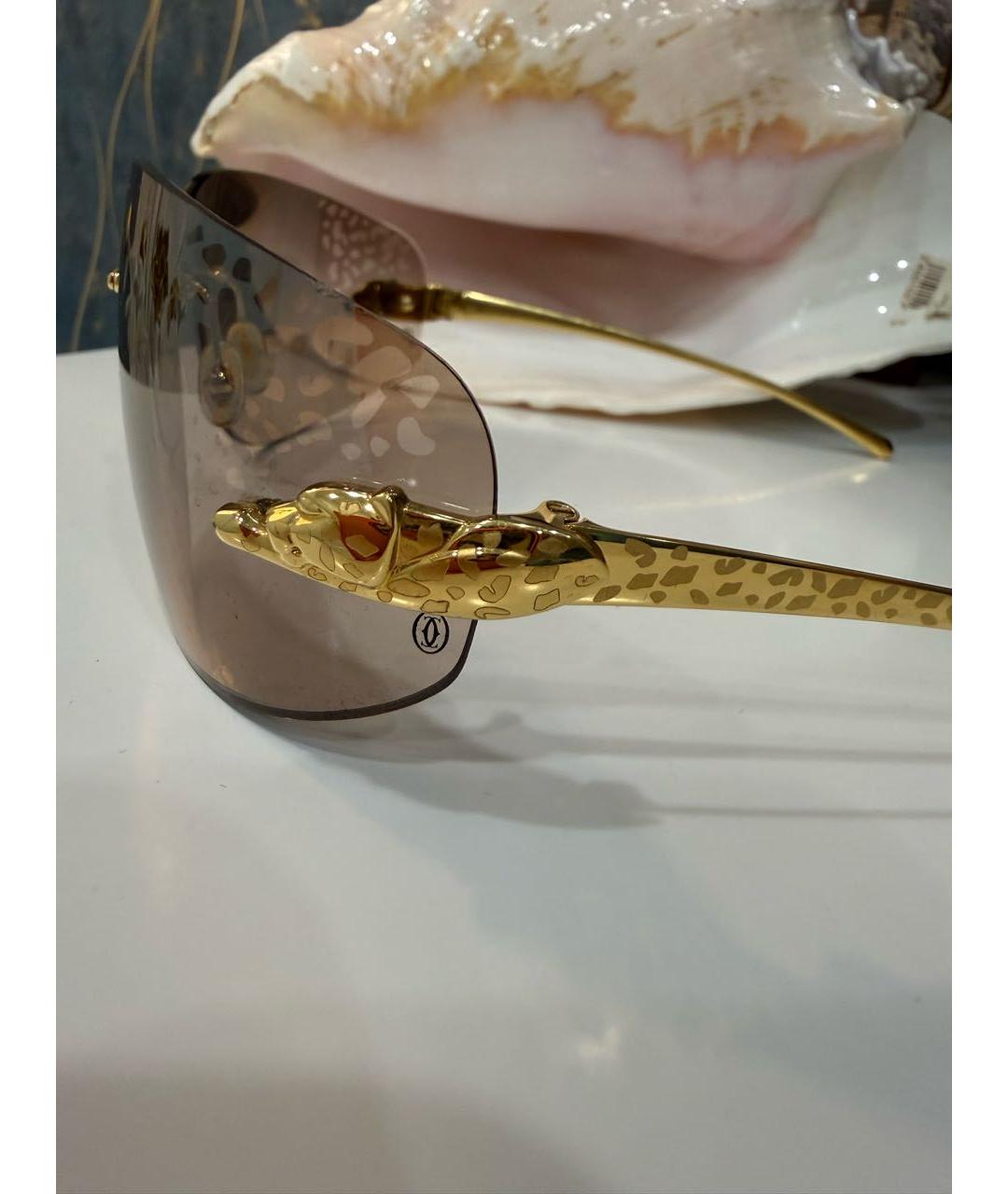 CARTIER Золотые металлические солнцезащитные очки, фото 2
